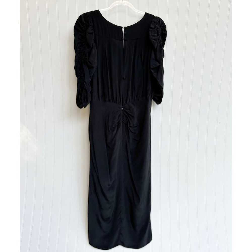 SEA New York Black Viscose Ruched Midi Dress Puff… - image 2