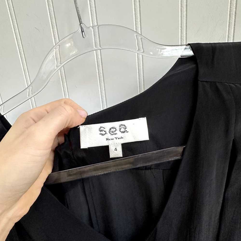 SEA New York Black Viscose Ruched Midi Dress Puff… - image 4
