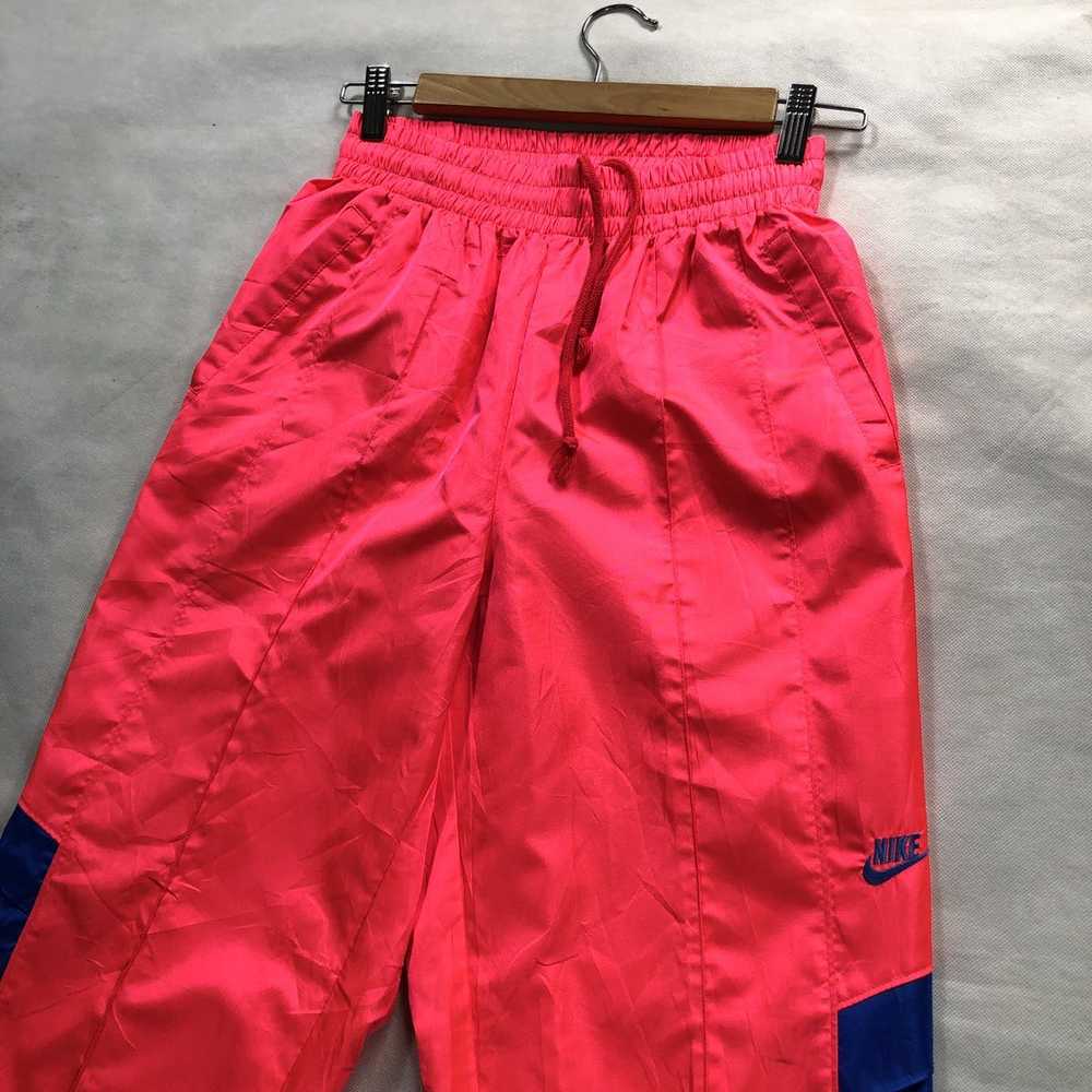 Rare! Vintage Nike Men Neon Pink Swoosh Nylon Tra… - image 3