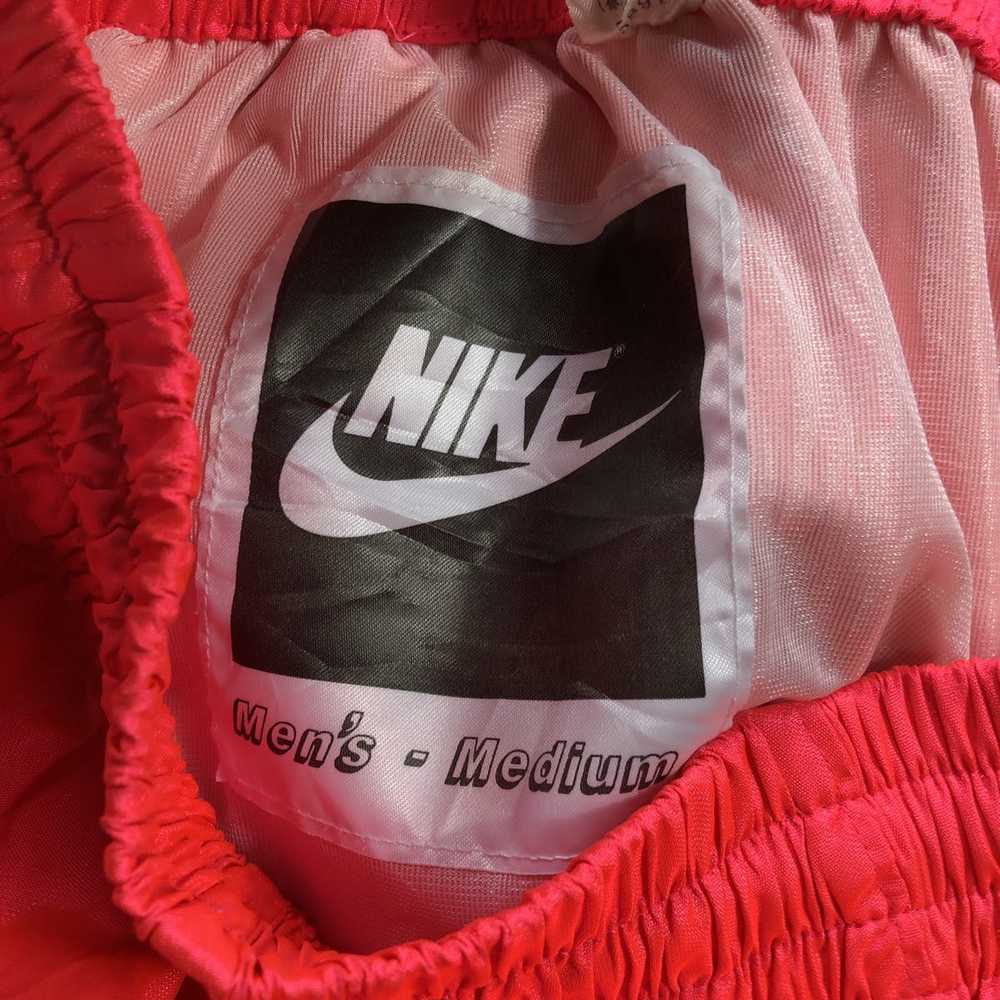 Rare! Vintage Nike Men Neon Pink Swoosh Nylon Tra… - image 7
