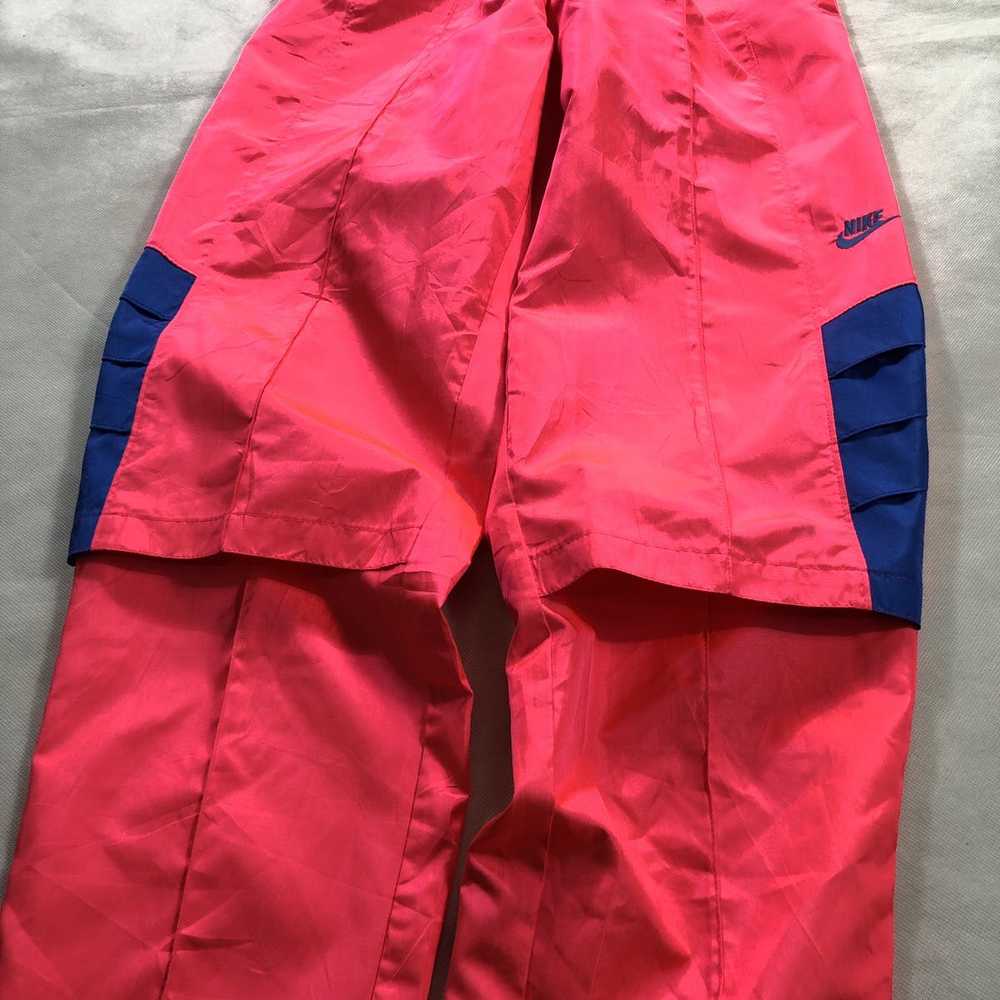 Rare! Vintage Nike Men Neon Pink Swoosh Nylon Tra… - image 9