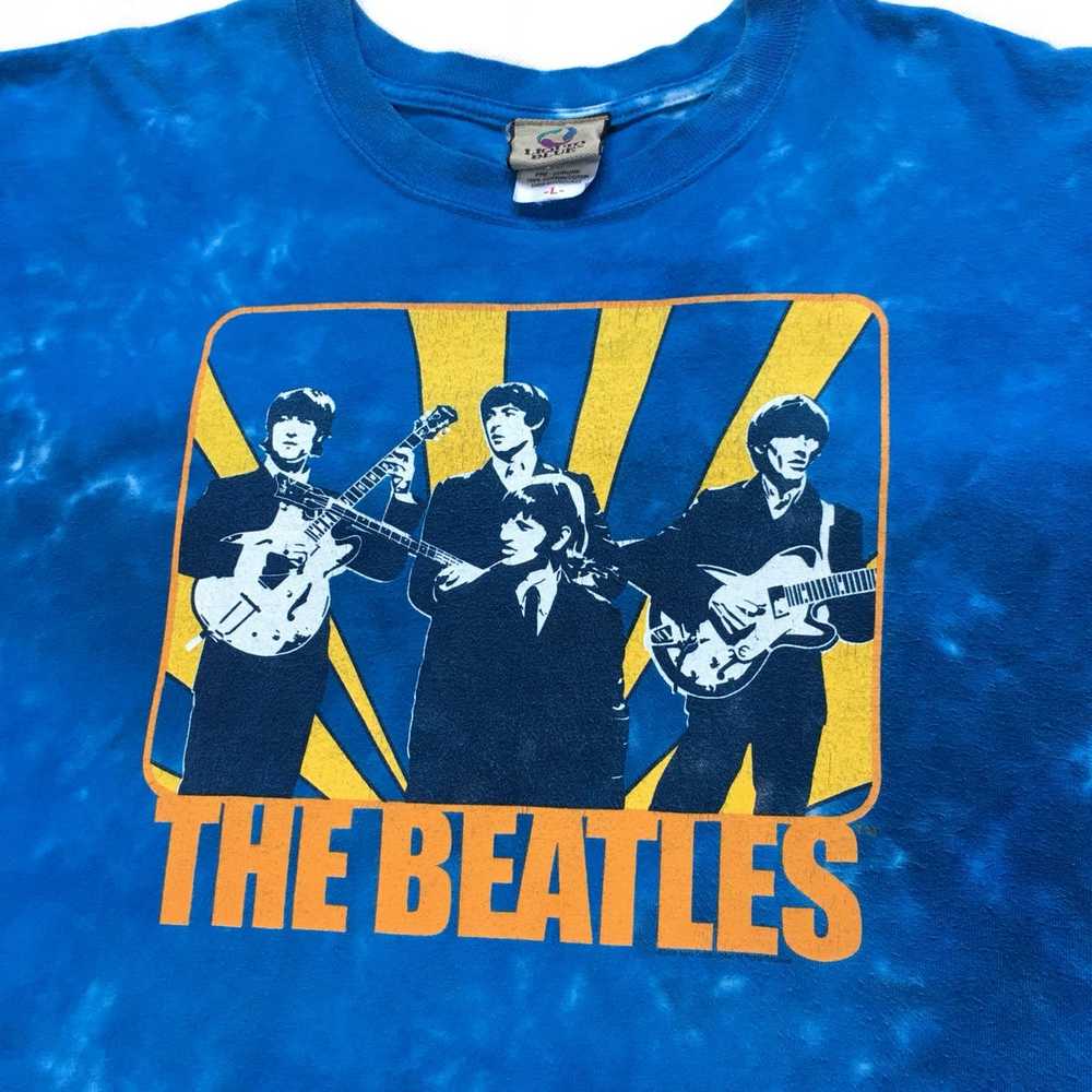 Vintage The Beatles Psychedelic Liquid Blue Tie D… - image 1