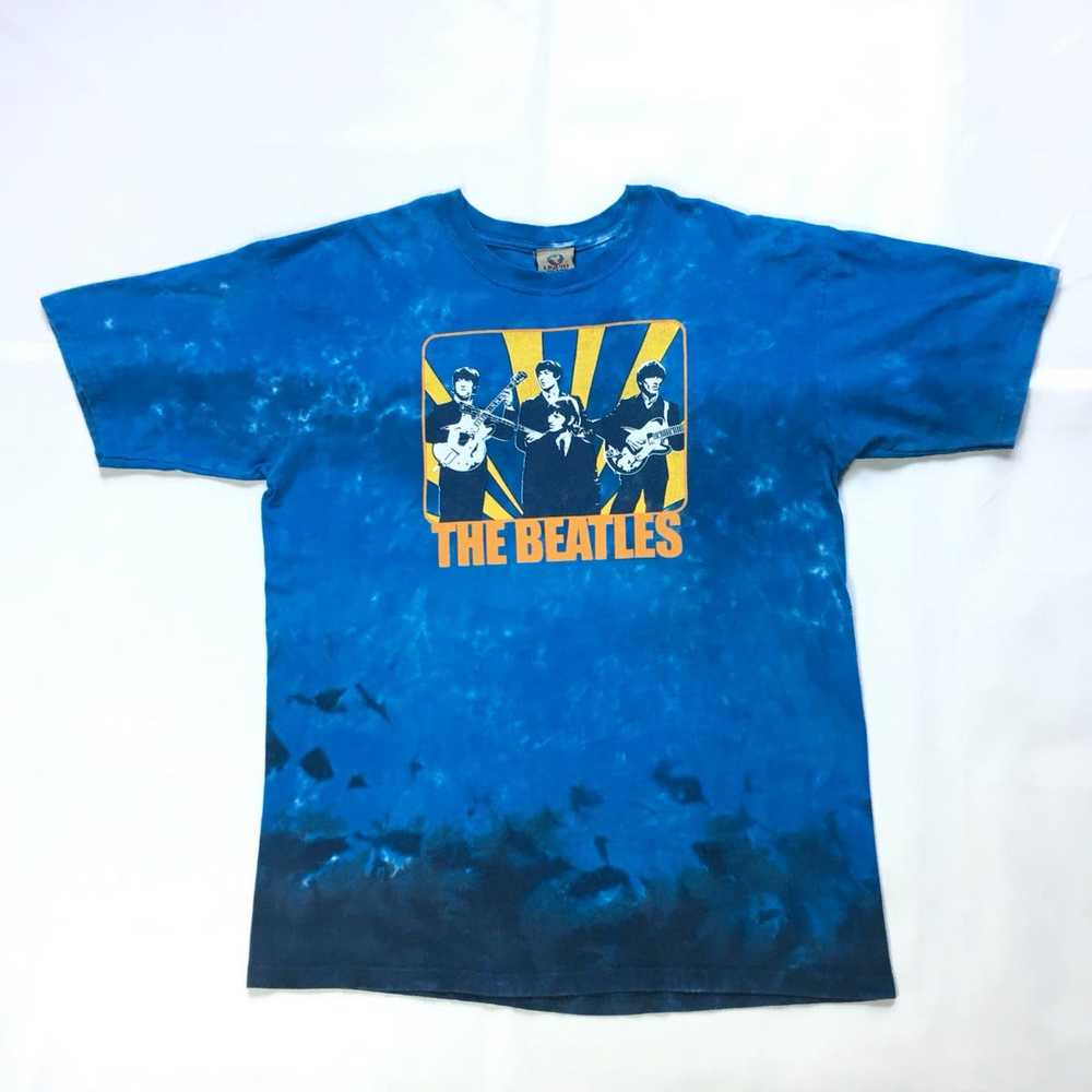 Vintage The Beatles Psychedelic Liquid Blue Tie D… - image 2