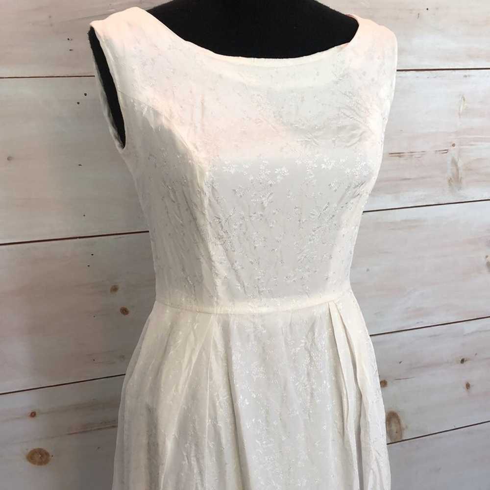 Vintage 1960s white light brocade gown prom weddi… - image 3