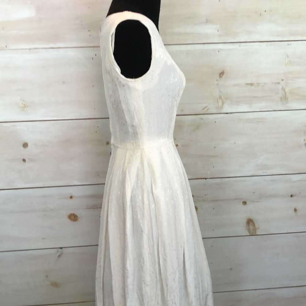 Vintage 1960s white light brocade gown prom weddi… - image 4