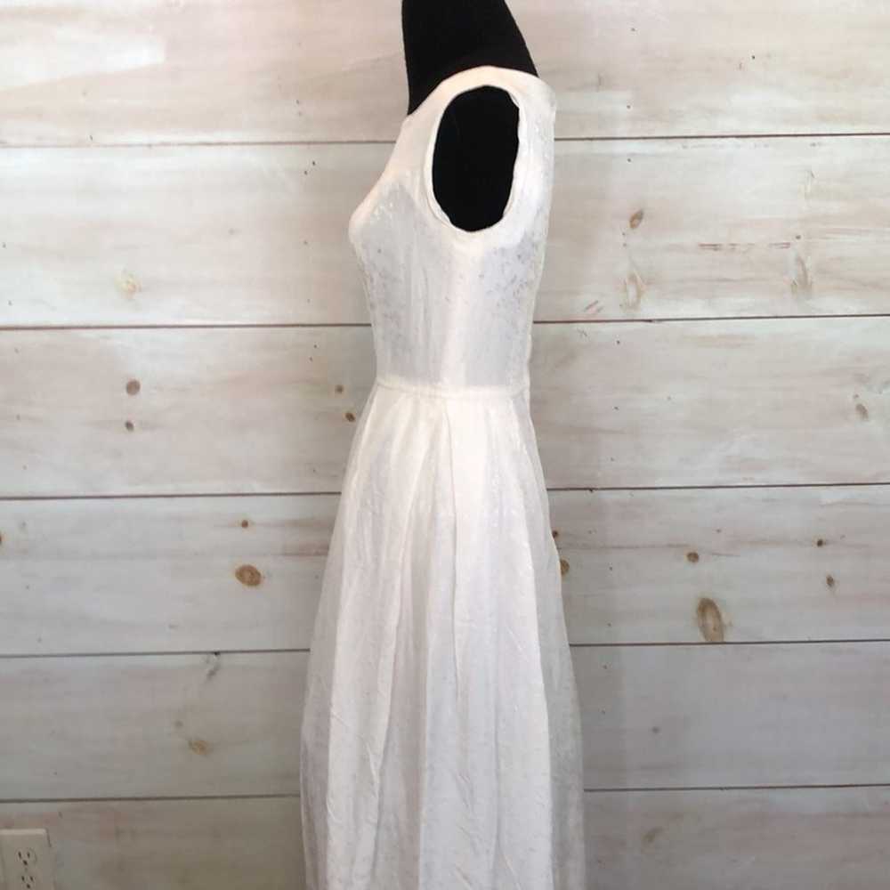Vintage 1960s white light brocade gown prom weddi… - image 5
