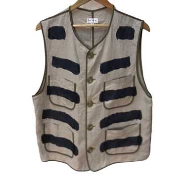 Paul smith indigo hand paint vest jacket - image 1