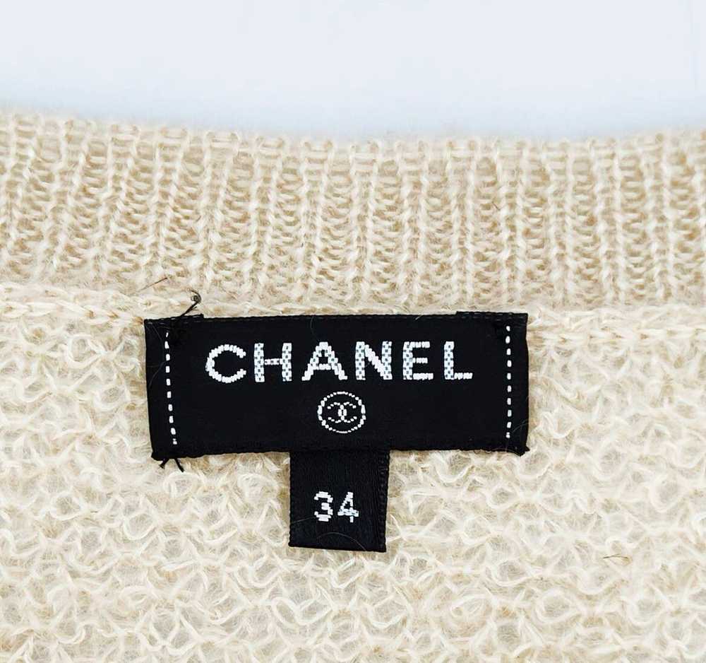 CHANEL Olive branch embroidery Mohair & Silk knit… - image 5