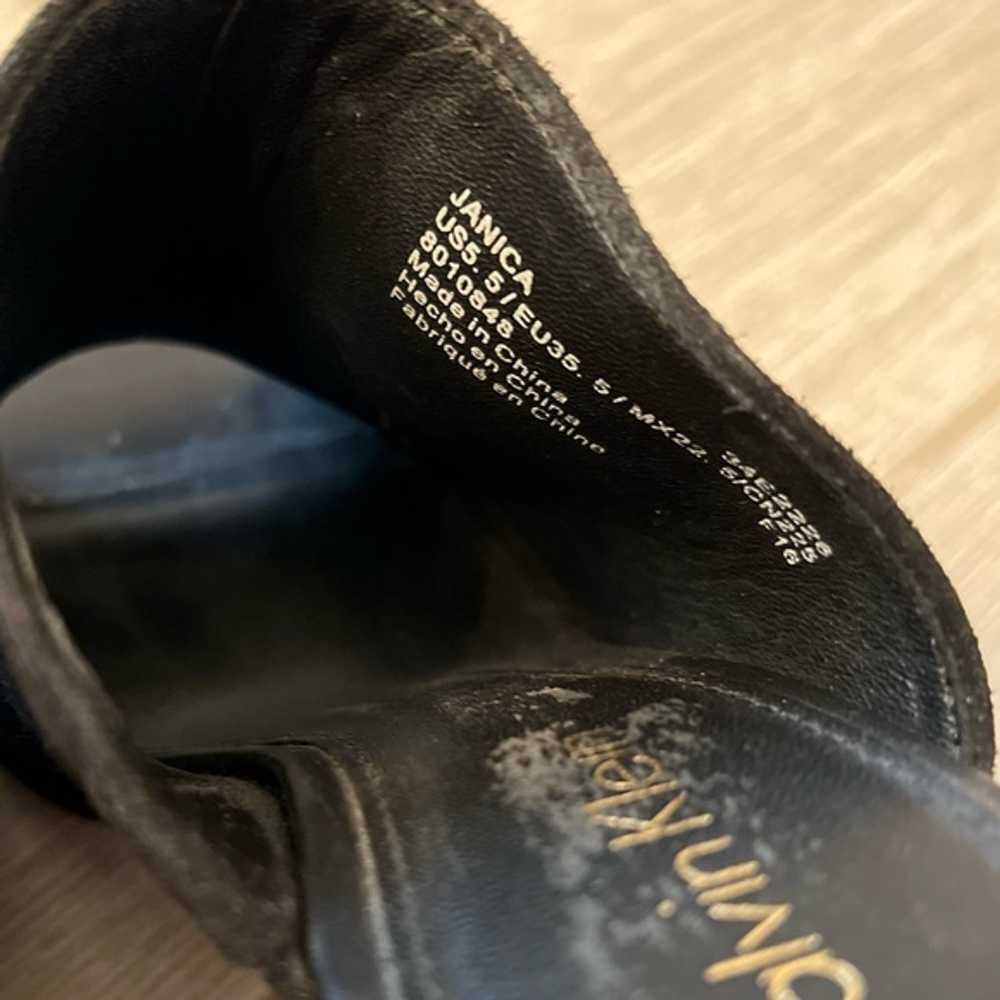 Calvin Klein Janica Suede Peep Toe Mule Sandals - image 4