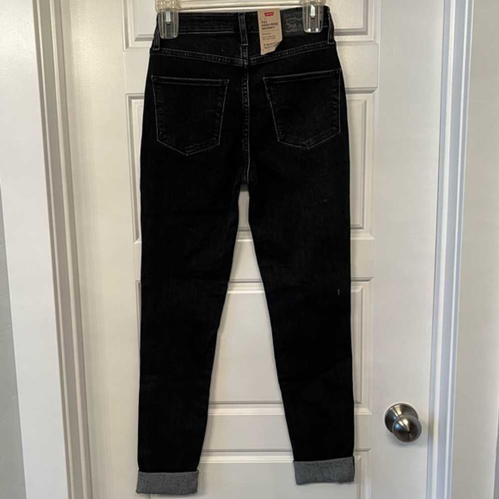 Levi's Levi’s 721 High Rise Black Skinny Jeans 25 - image 4