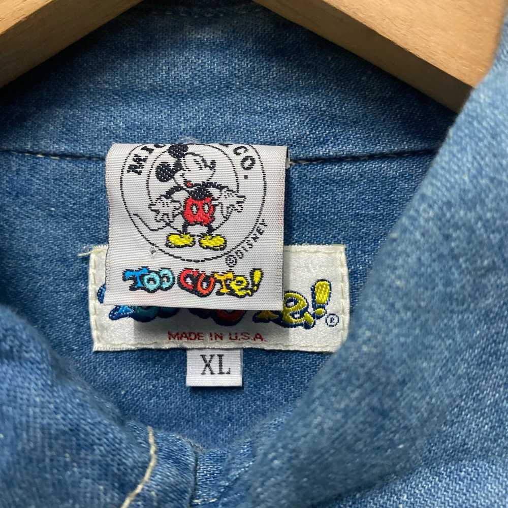 Vintage Too Cute Denim Shirt Disney - image 4