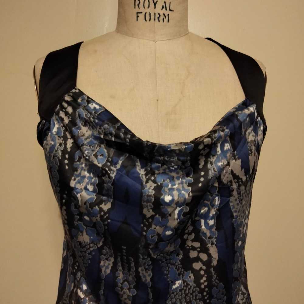 BCBGeneration Blue & Black Graphic Print Dress  L - image 2