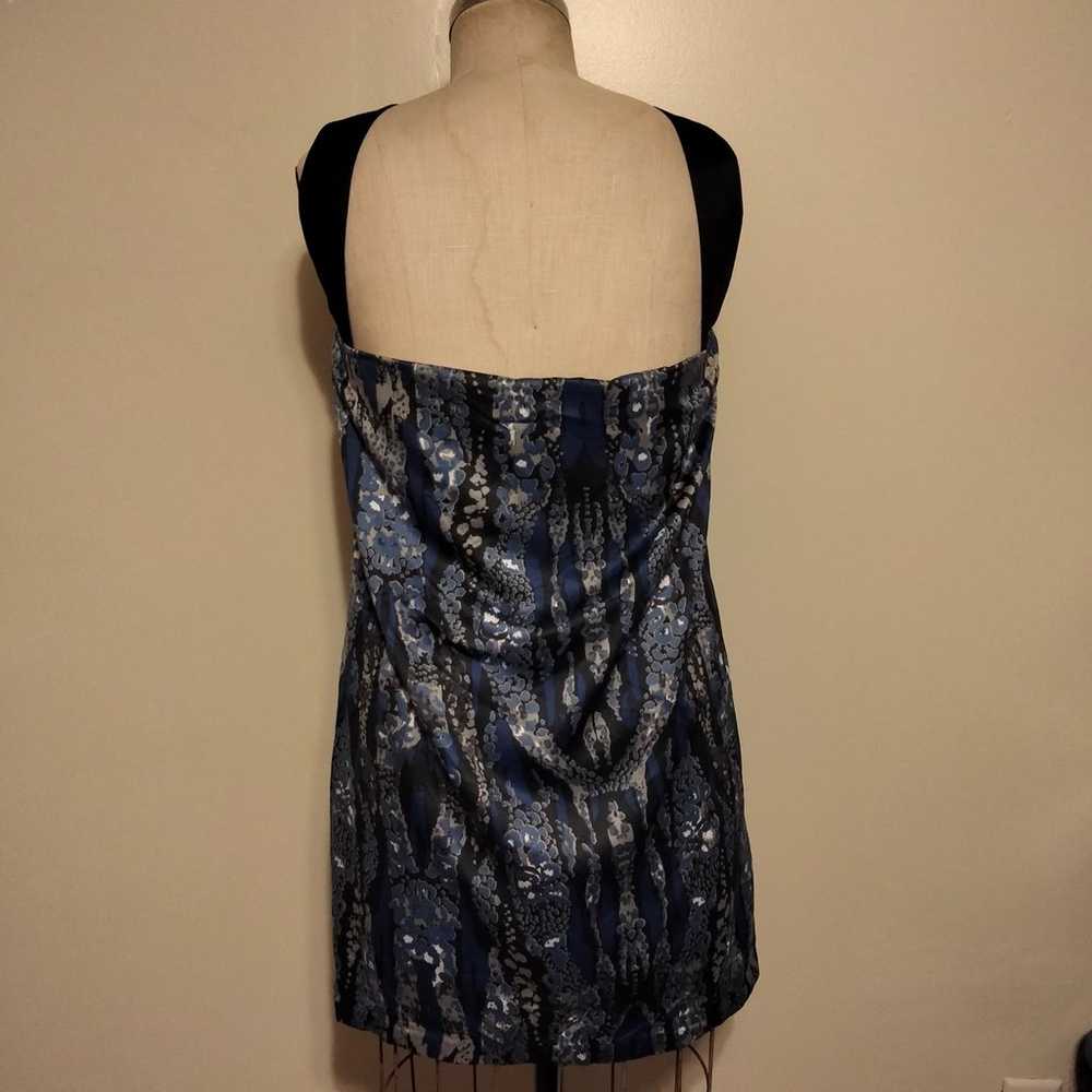 BCBGeneration Blue & Black Graphic Print Dress  L - image 5