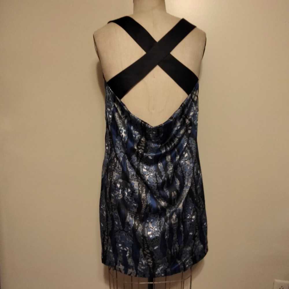 BCBGeneration Blue & Black Graphic Print Dress  L - image 6