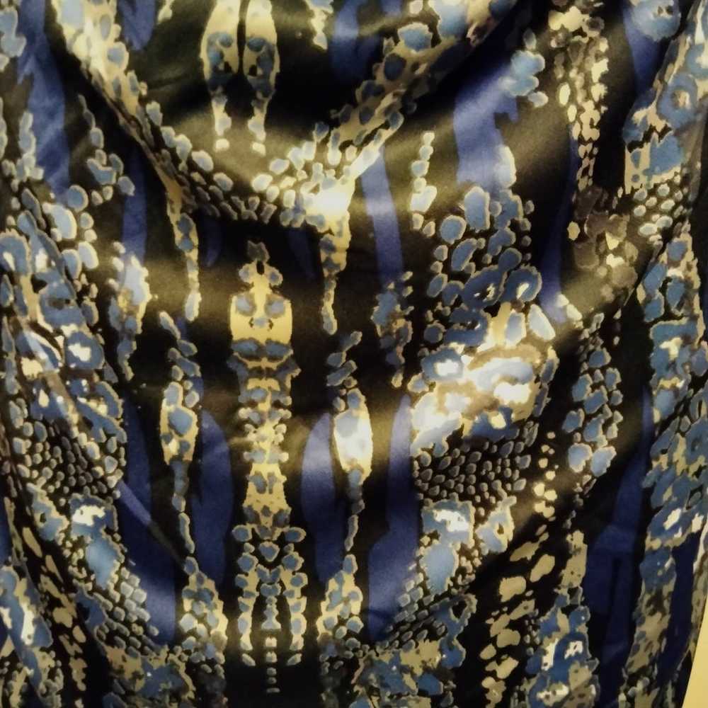 BCBGeneration Blue & Black Graphic Print Dress  L - image 9