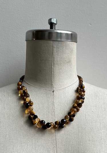 Faceted Citrine with Tiger Eye Onions and Rondels 