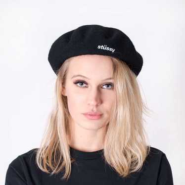 帽子 STUSSY Nylon Logo Beret Stussy Logo Beret Medium Large Nylon Red Mens Womens Unisex