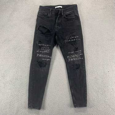 Zara Zara Jeans Womens 28 Black Distressed Button… - image 1