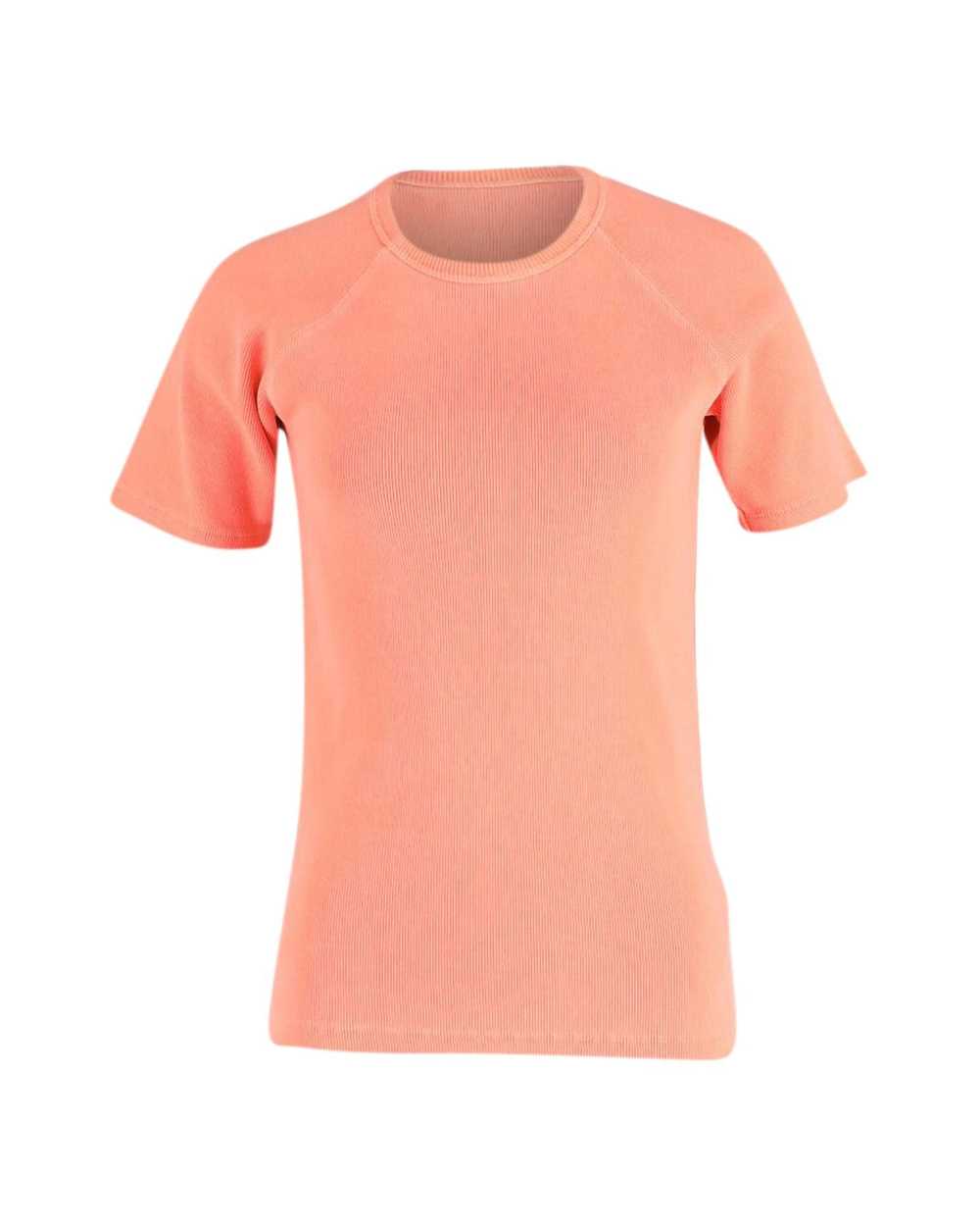Victoria Beckham Ribbed Knit T-shirt in Coral Ora… - image 1