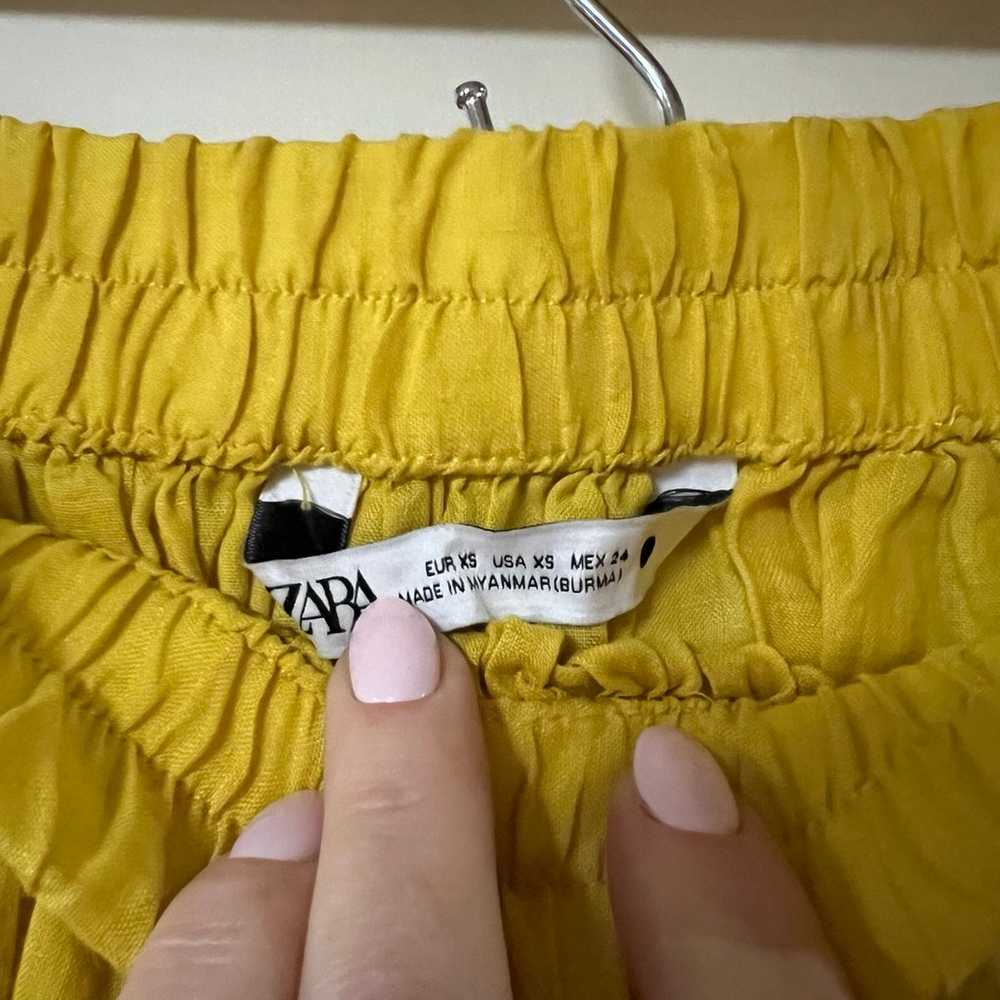 ZARA Mustard Linen Set Maxi Ramie Boho Skirt and … - image 10