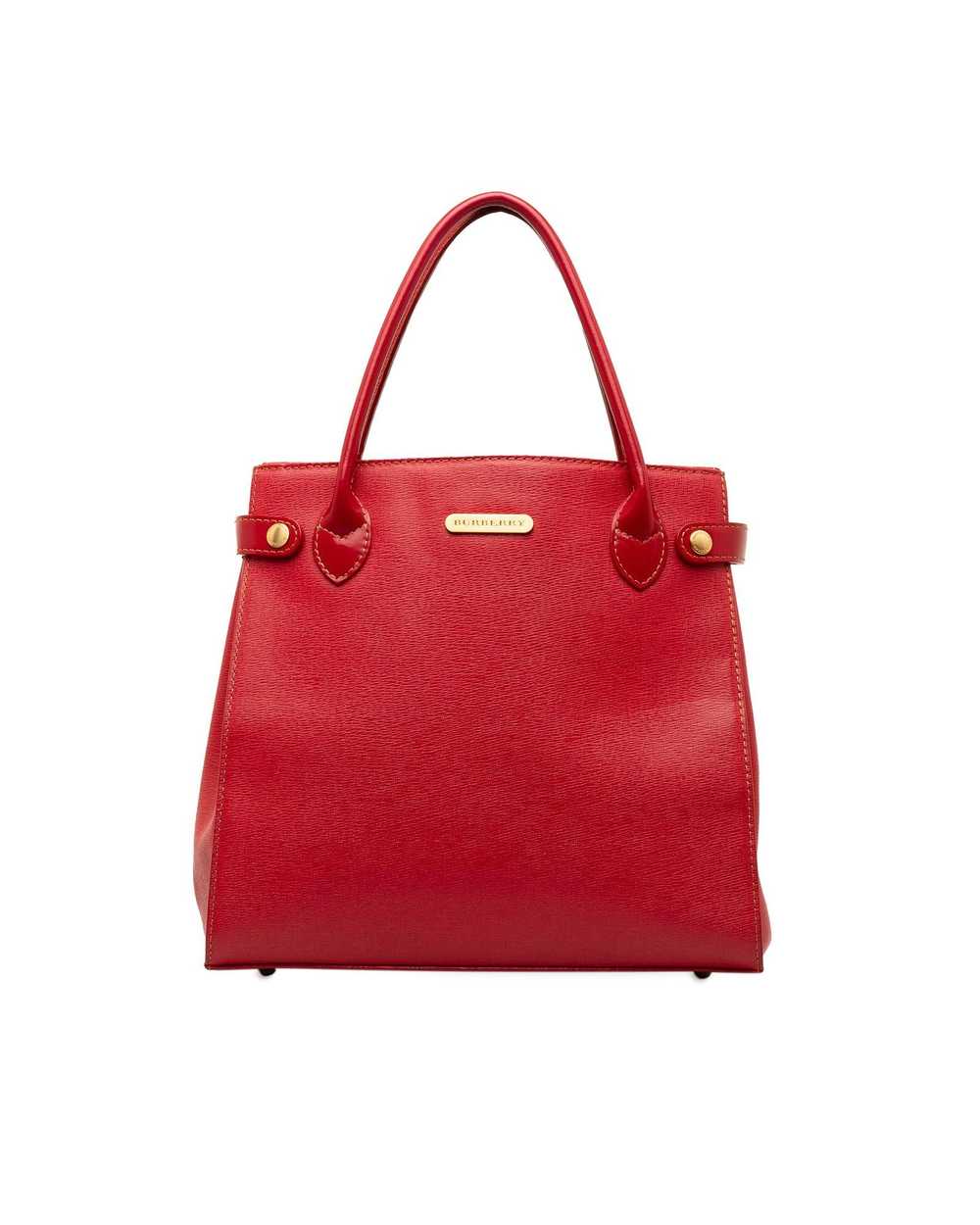 Burberry Classic Leather Handbag with Zip Closure… - image 1