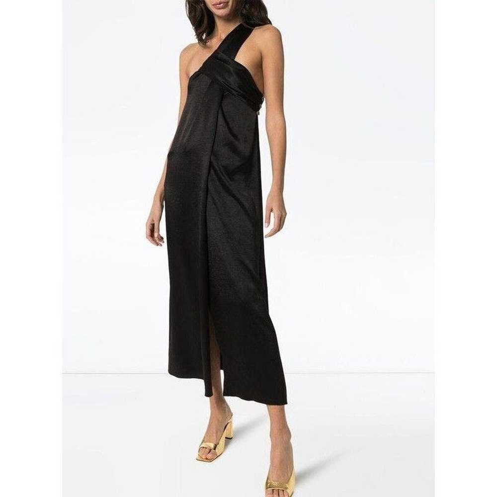NANUSHKA Black Satin Single Strap Zena Dress Size… - image 1
