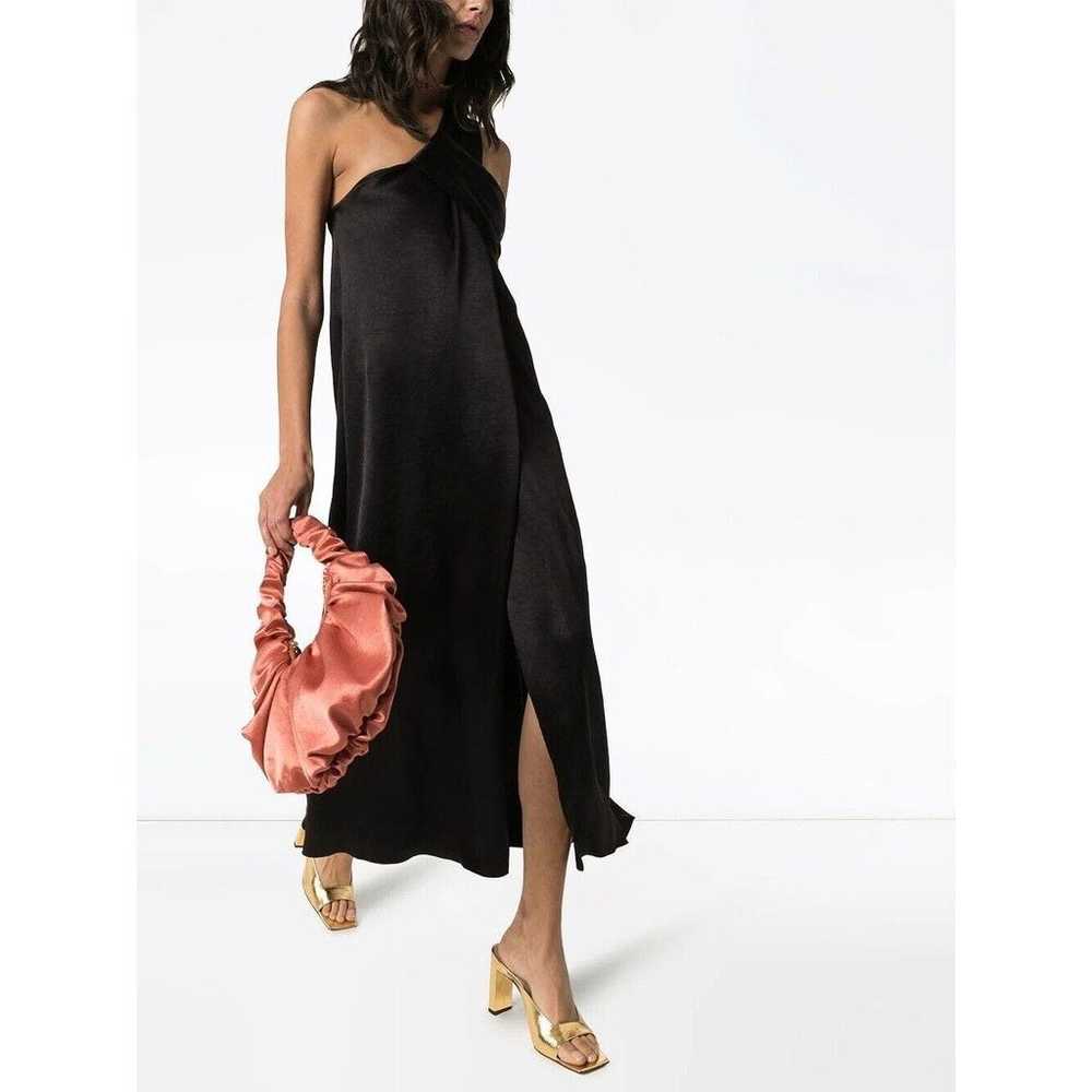 NANUSHKA Black Satin Single Strap Zena Dress Size… - image 2