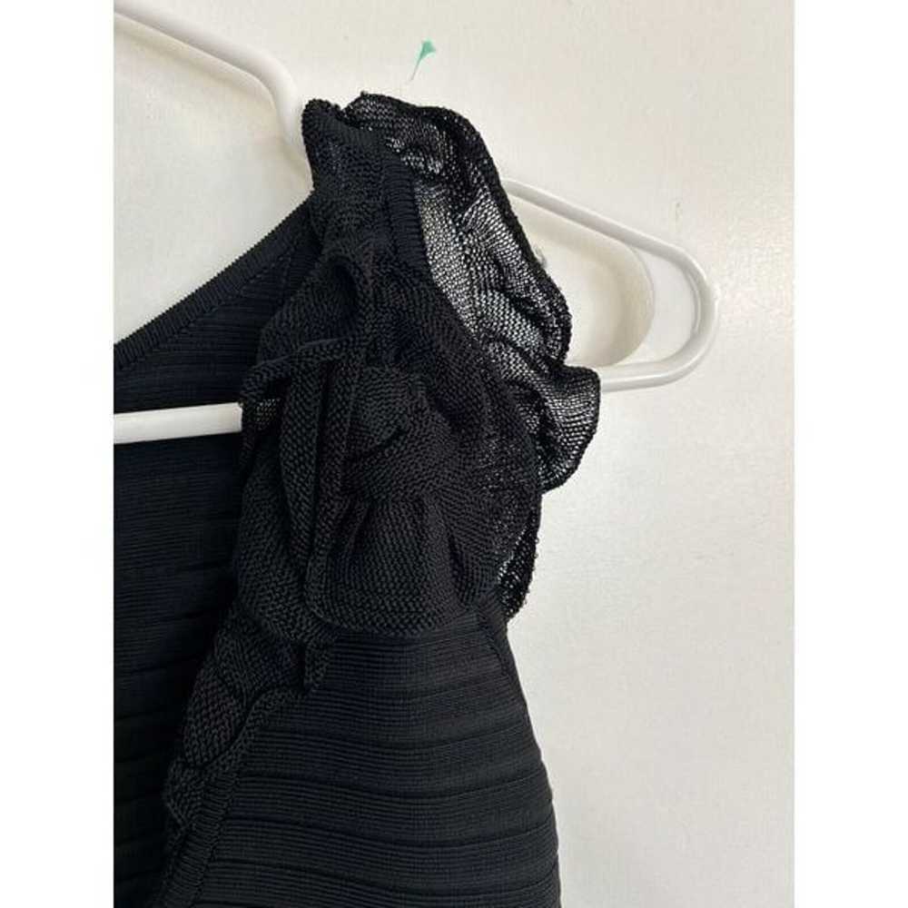 Herve Leger V Neck Bandage Dress Lace Trim Sleeve… - image 10