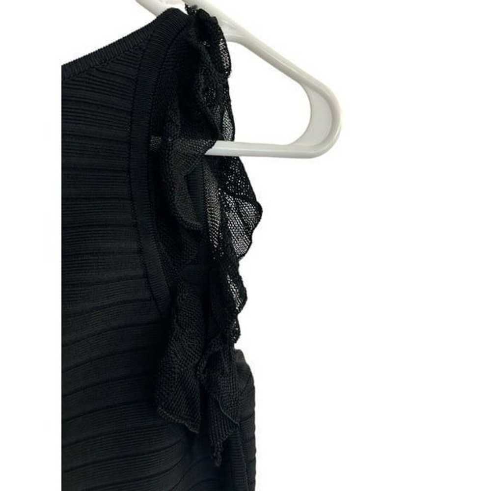 Herve Leger V Neck Bandage Dress Lace Trim Sleeve… - image 3