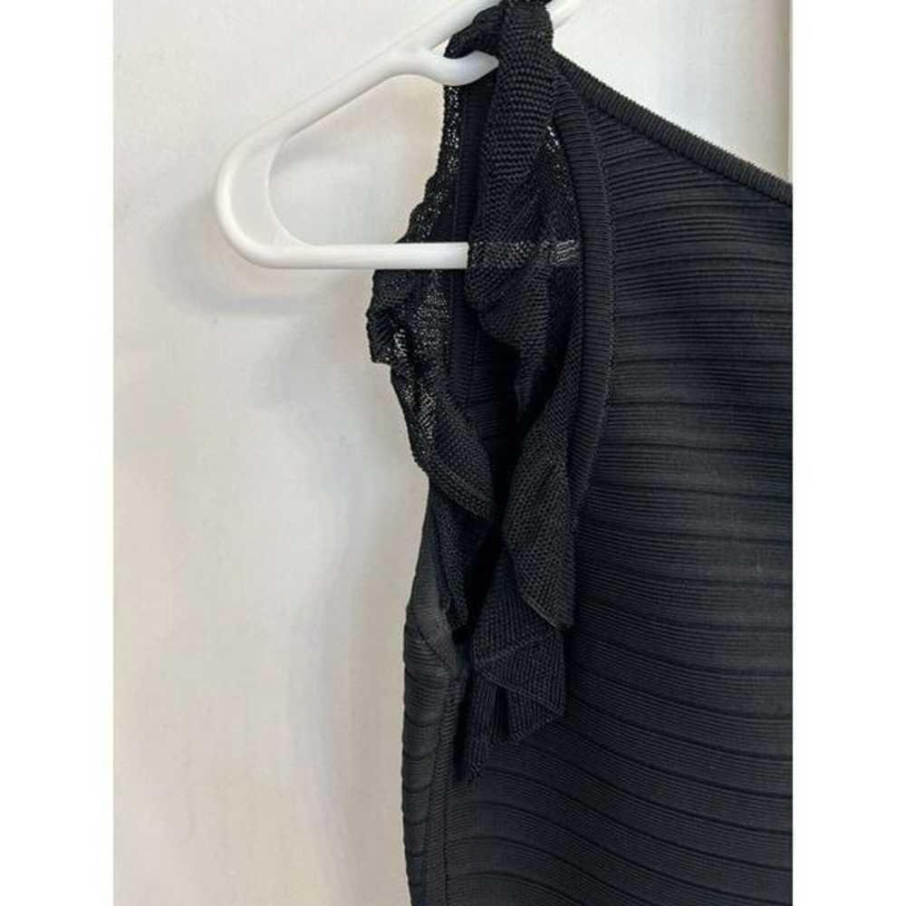 Herve Leger V Neck Bandage Dress Lace Trim Sleeve… - image 8