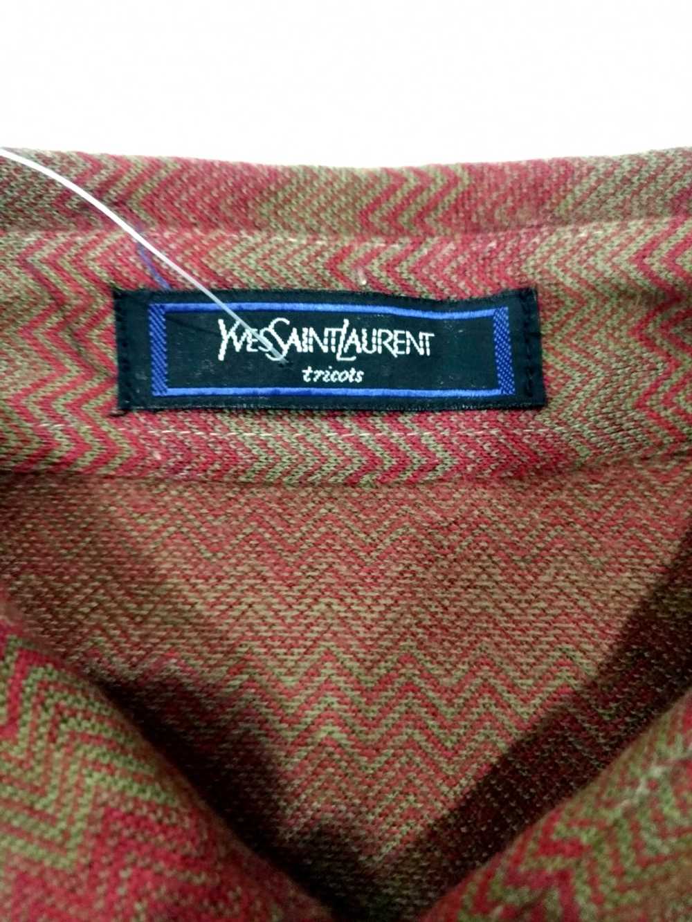 RARE! VTG YVES SAINT LAURENT JACQUARD PATTERN L/S… - image 6