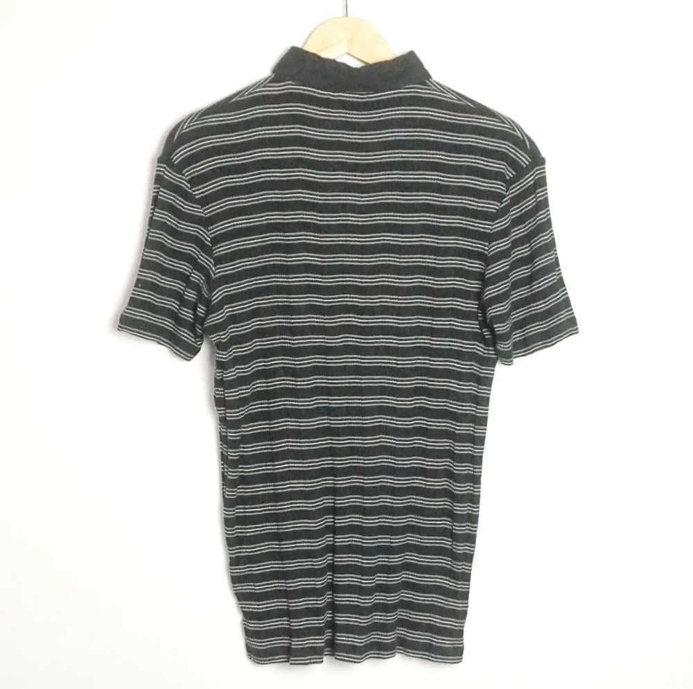 COMME CA ISM Horizontal Striped Slim Fit Collar T… - image 2