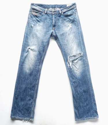 DIESEL VIKER Button-Fly Ripped Jeans
