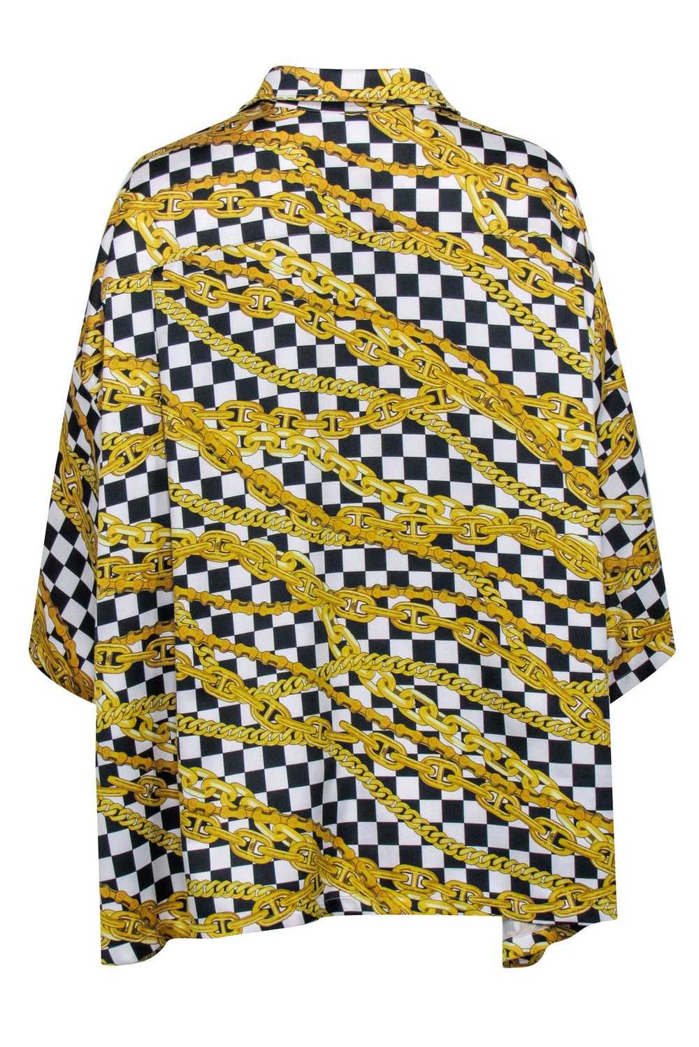 Balenciaga - Gold, Black, & White Checkered Chain… - image 3