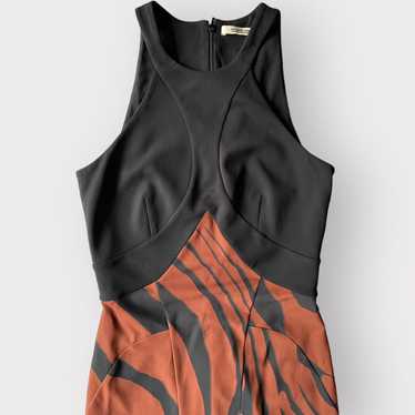 Roberto Cavalli Size 38 Black/Brown Tiger Print D… - image 1