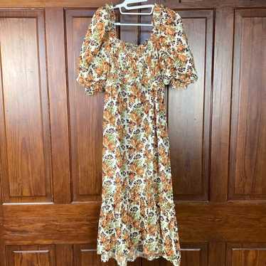Anthropologie x Love The Label NWOT Floral Puff-S… - image 1