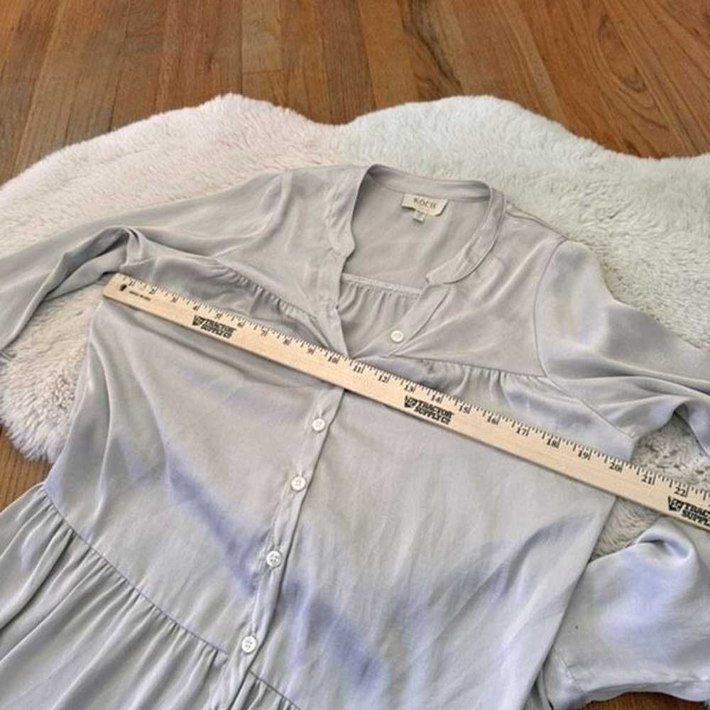 KOCH Soft Gray Button Up Mini Dress Size Small - image 6