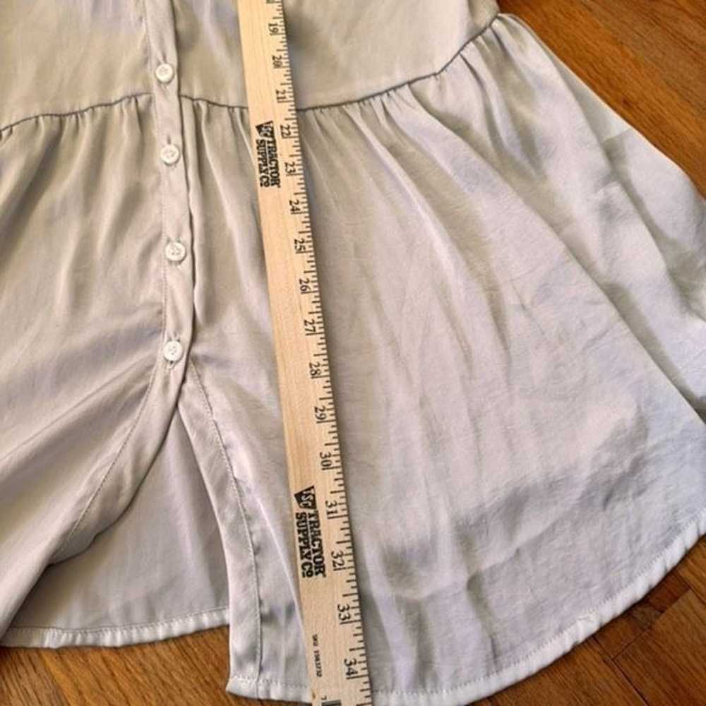 KOCH Soft Gray Button Up Mini Dress Size Small - image 7