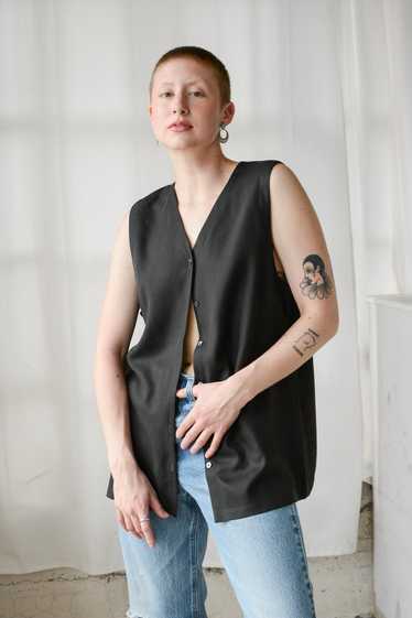 Eileen Fisher Black Silk Vest