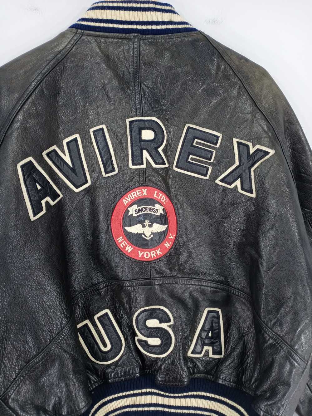 💥RARE💥Vintage Avirex Usa Spell Out Varsity Leat… - image 6