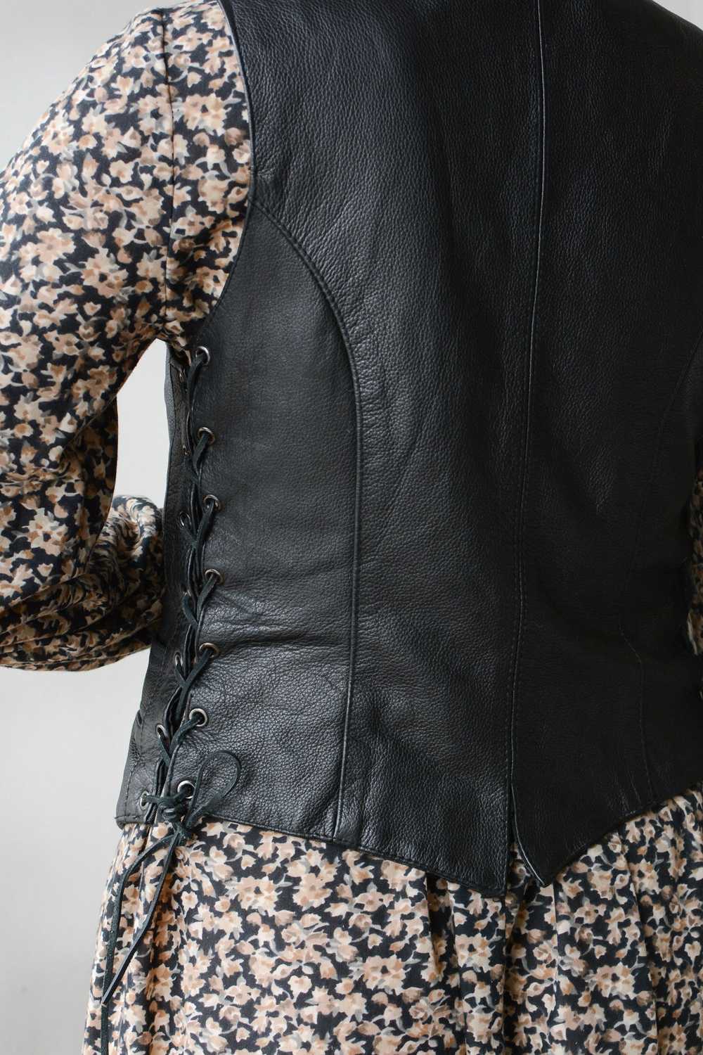 Lace Up Leather Moto Vest - image 5