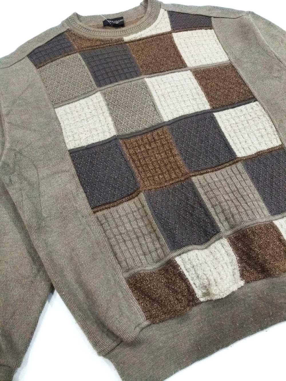 Vintage - RARE! VTG DESTINARE UOMO PATCHWORK KNIT… - image 4