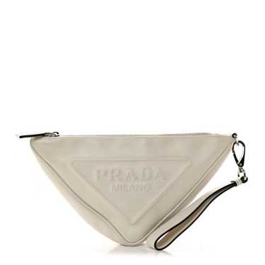 PRADA Grace Lux Triangle Wristlet Pouch White - image 1