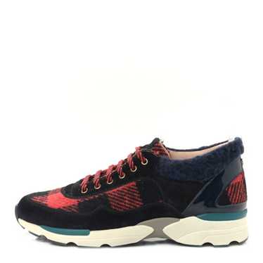 CHANEL Tweed Suede Patent Calfskin Sneakers 36.5 R