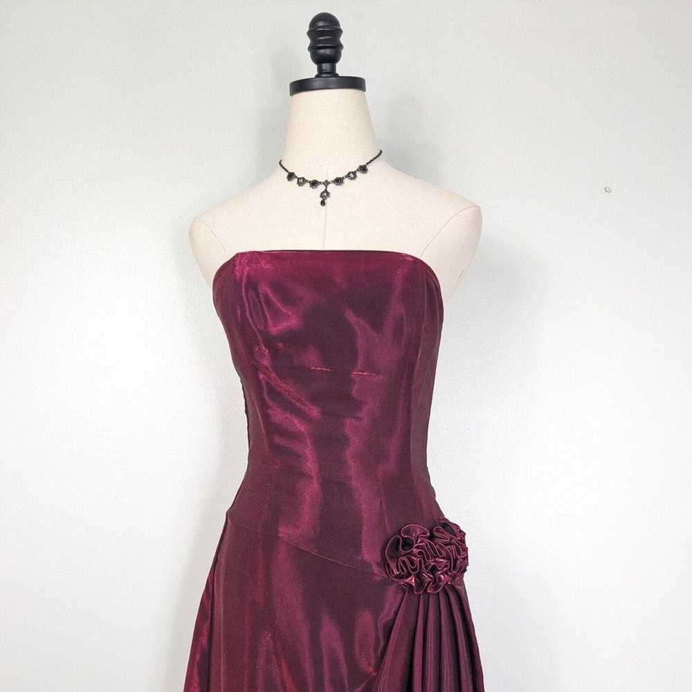 Vintage Mcclintock Prom Dress Maxi Gown Satin 90S… - image 3