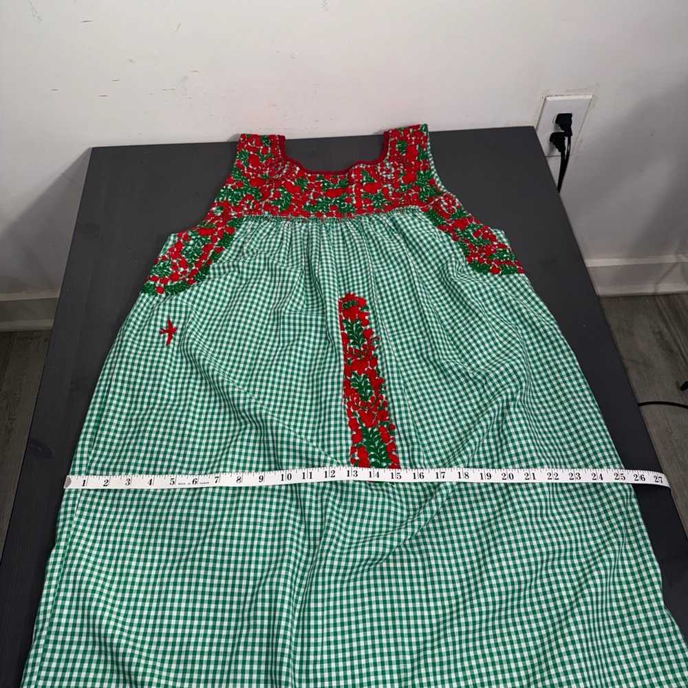 Mi Golondrina Rojo y Verde Gingham Midi Dress - image 10