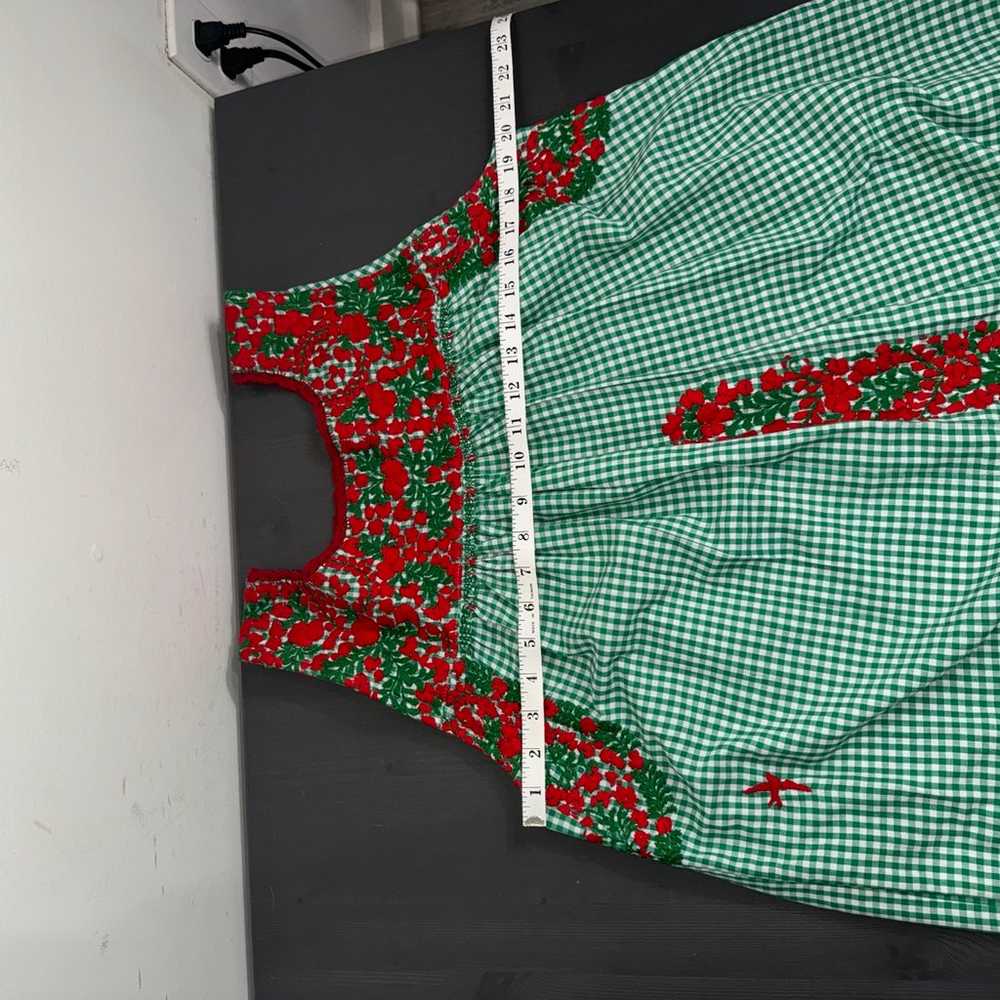 Mi Golondrina Rojo y Verde Gingham Midi Dress - image 7