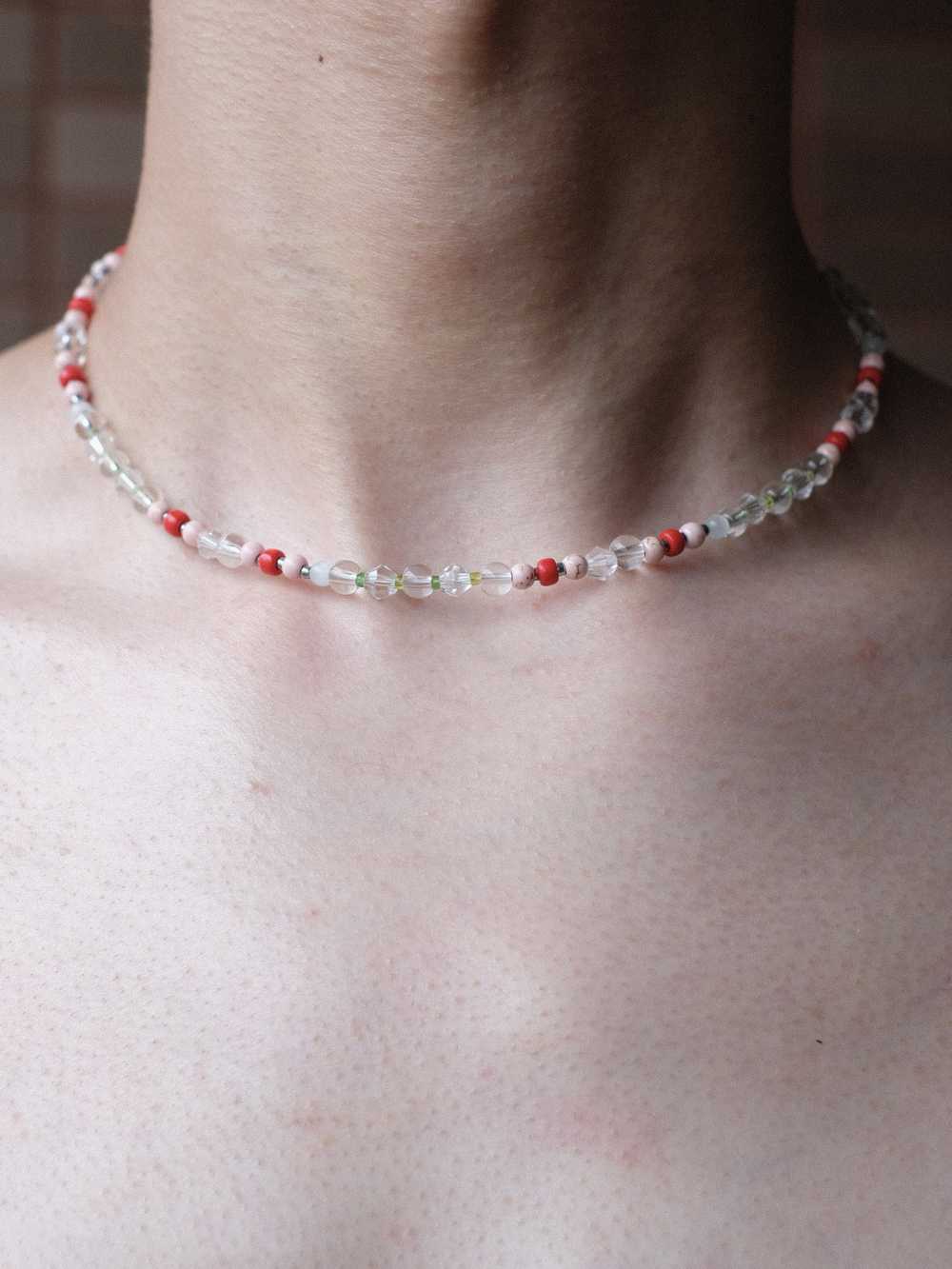 Cute Crystal Glass Beads Handmade Beaded Necklace… - image 1