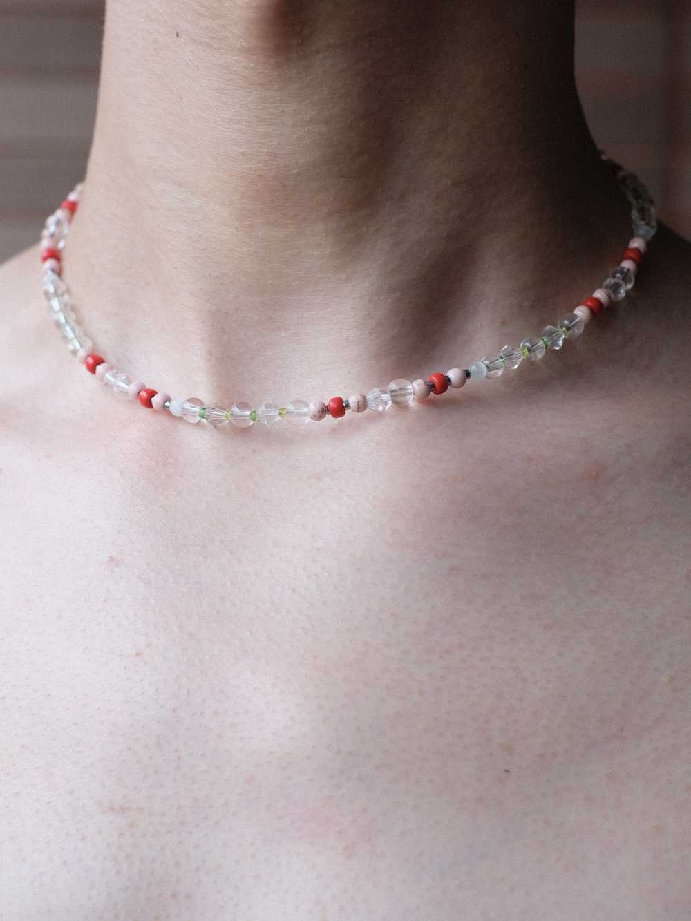 Cute Crystal Glass Beads Handmade Beaded Necklace… - image 3