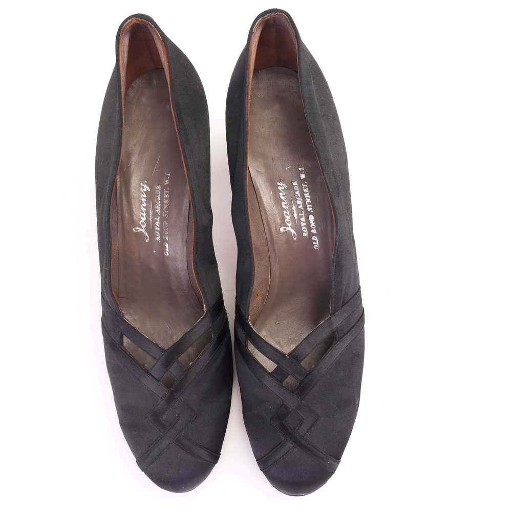 1940s CC41 UNWORN Black Satin Pumps by Joanny UK 6 - image 3